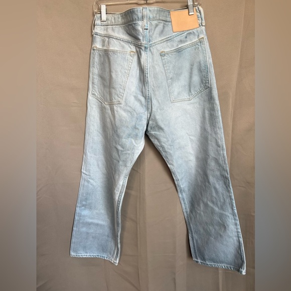 Rag & Bone Maya High Rise Ankle Straight Jeans Lapis Glitter Metallic Blue - Picture 3 of 4